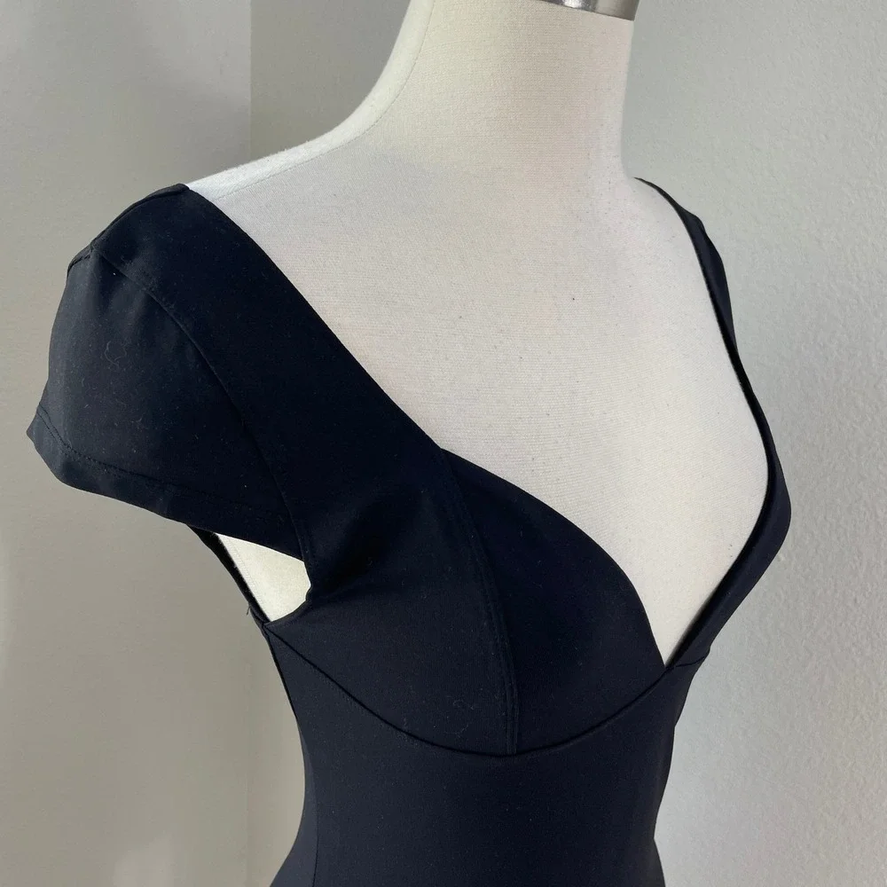 Intimately Free People Womens Medium‎ Black Duo Corset Cami Top Stretch Shirt